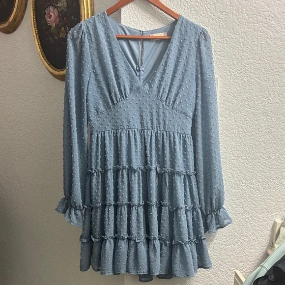 Altar'd State Blue Long Sleeve Dress - Picture 2 of 4